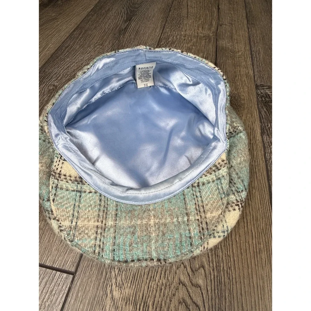Banana Republic Plaid Wool Blend Newsboy Flat Cap Blue S/M Cabbie Ivy Hat
